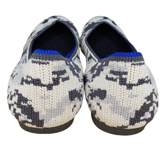 Rothys The Flat Size 7 Ash Camo Round Toe Retired 37.5 EU Gray Cream Com… - Picture 4 of 8